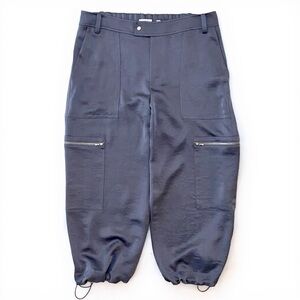 VINCE Low Rise Satin Parachute Crop Jogger Pant Women Sz 12, Designer, Lux, Posh